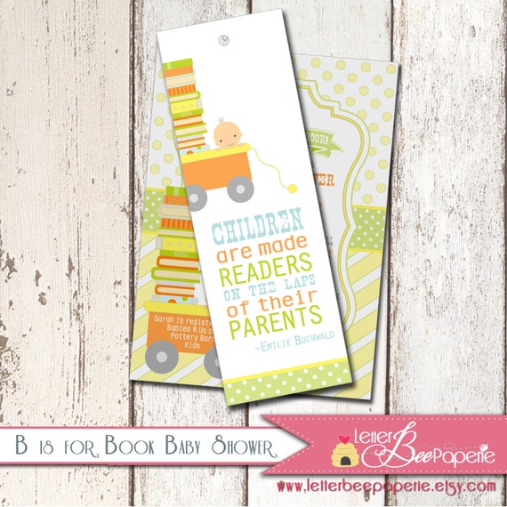 Items similar to B is for Baby Bookmark - DIY Printable Baby Shower ...