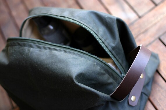 waxed kit canvas dopp bag  Valentine's shaving Waxed  pouch kit  dopp    Canvas bag canvas