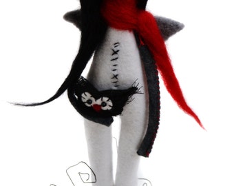 Custom Art Doll - Angel Art Doll - Cloth Angel Doll - Collectable Angel - Owl Doll