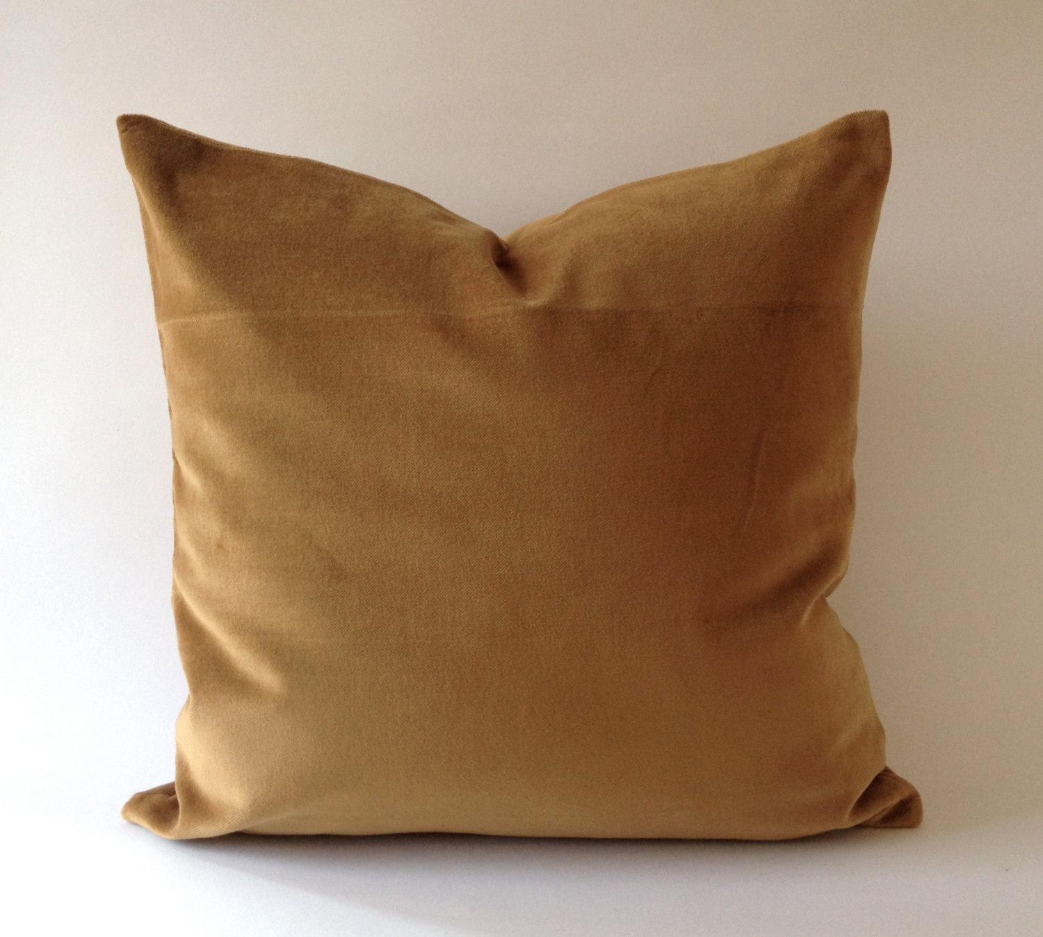 Camel Brown Cotton Velvet Pillow Cover Decorative Accent