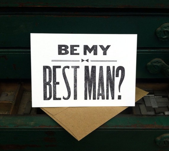 Will You Be My Best Man Card letterpress best man card