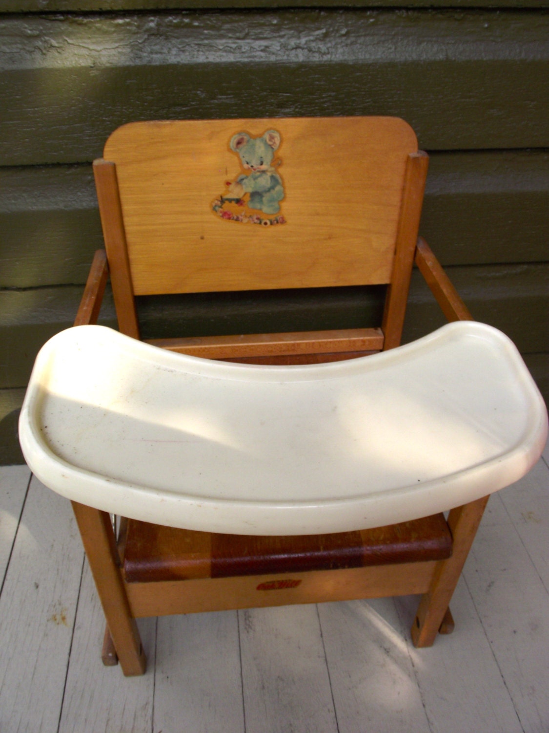 Vintage Folding Potty Chair Wooden Child's Potty Training