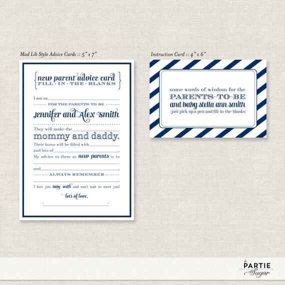 Mad-Lib Baby Advice Cards -- from Backyard Baby-Q Bash Partie Kit -- PRINTABLE Il_570xn