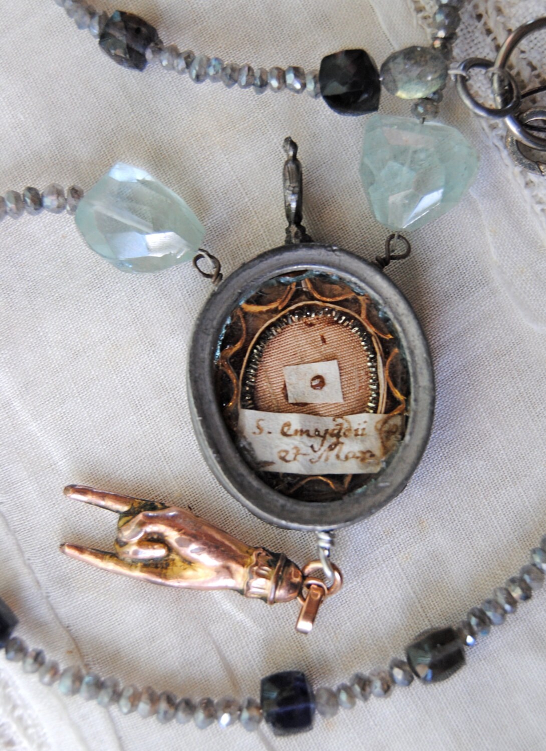 RESERVED for A. SALE Reliquary Necklace. Religious by LaCapraCanta
