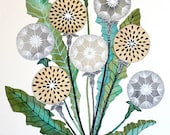 Dandelion Watercolor Painting - Nature Art - 5x7 Archival Print Dandelion Bundle