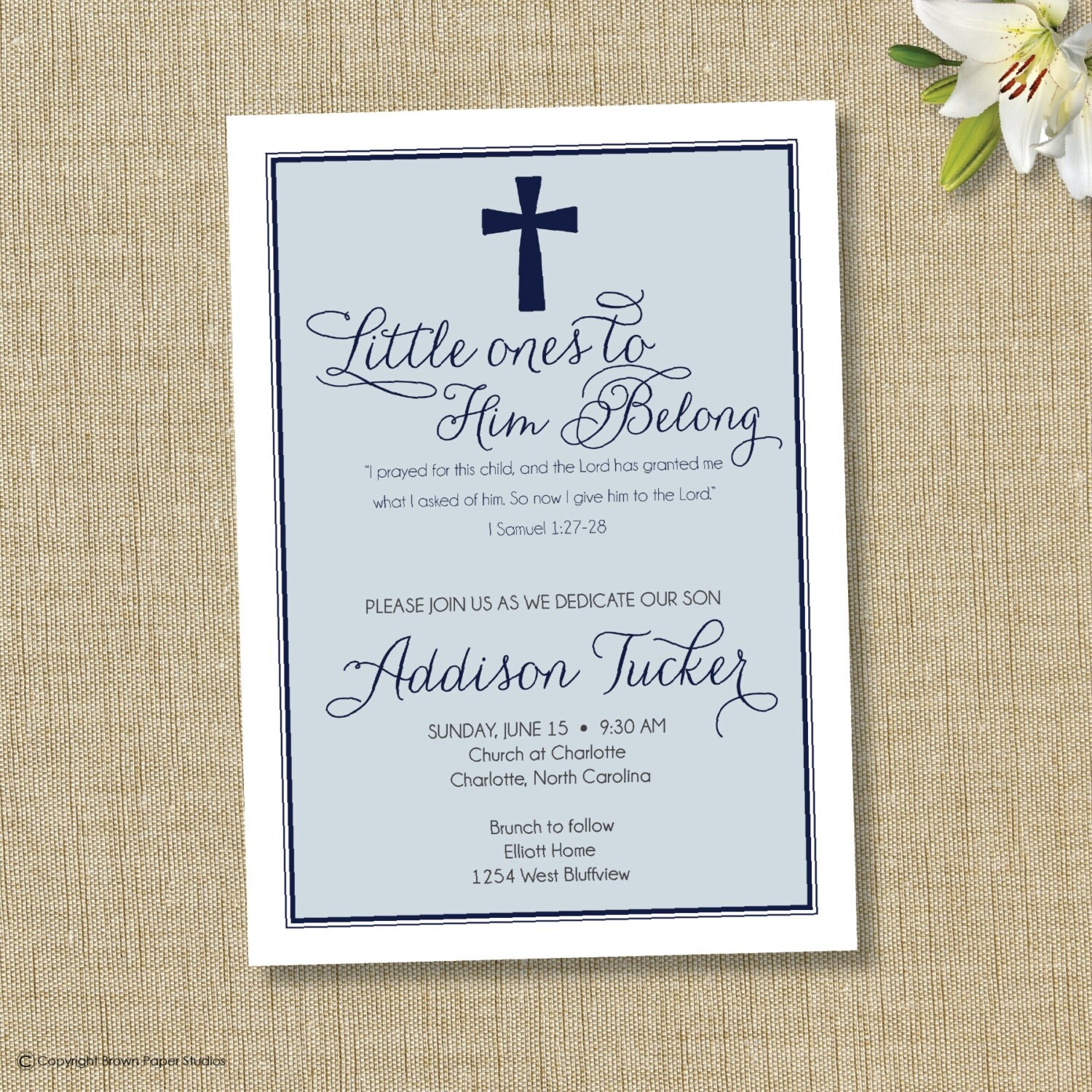 Baptism invitation. Christening announcement. boy or girl.
