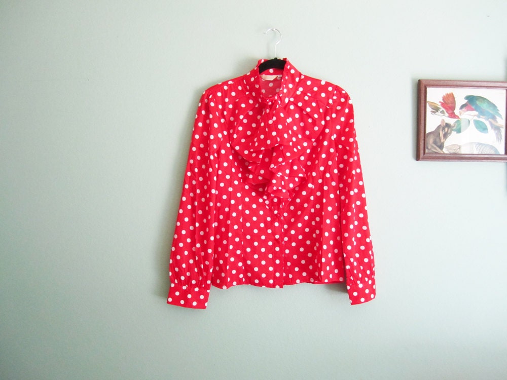 white red polka dot shirt