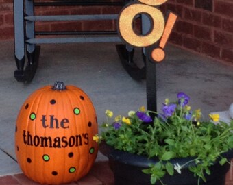 Pumpkin Decals - Boo or Last Name - Stocked and Ready to Ship