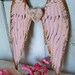 Metal angel wings pink rusty with heart shabby chic cottage wall decor sculpture home decor Anita Spero