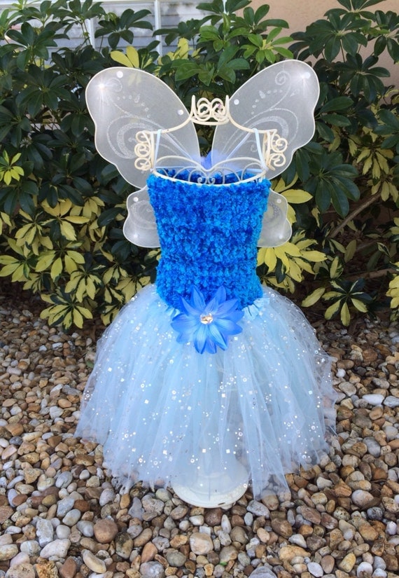 Frozen Blue Tutu Dress, Frozen Blue fairy Wing Dress Up Set, Blue Tutu Top, Princess Party Favors, Tinkerbell Party Favors,