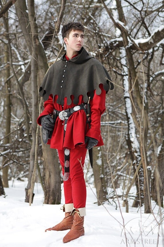 Medieval Woolen Mens Jacket and Hood mens medieval by armstreet