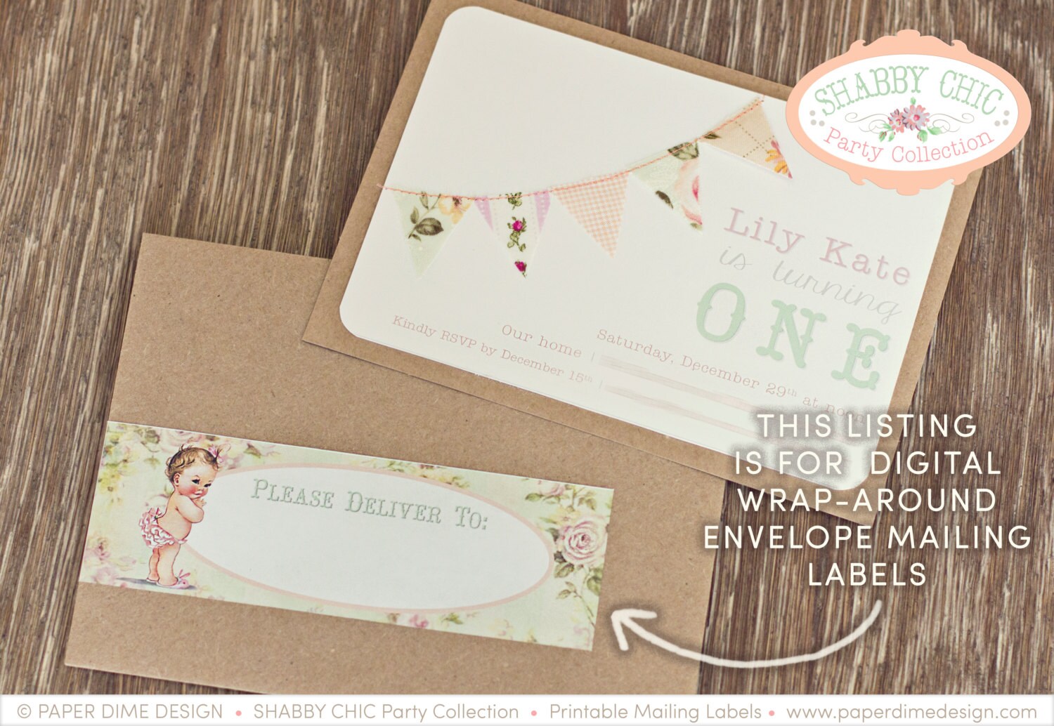 PERSONALIZED & CUSTOM Envelope Wrap Around Mailing Address