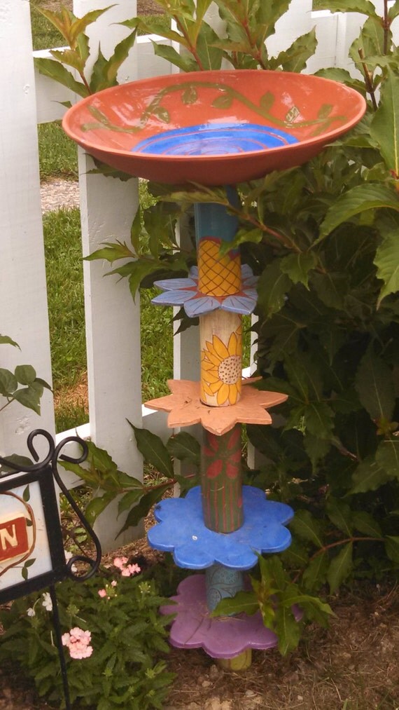 Garden sculpture bird bath/feeder butterfly bath