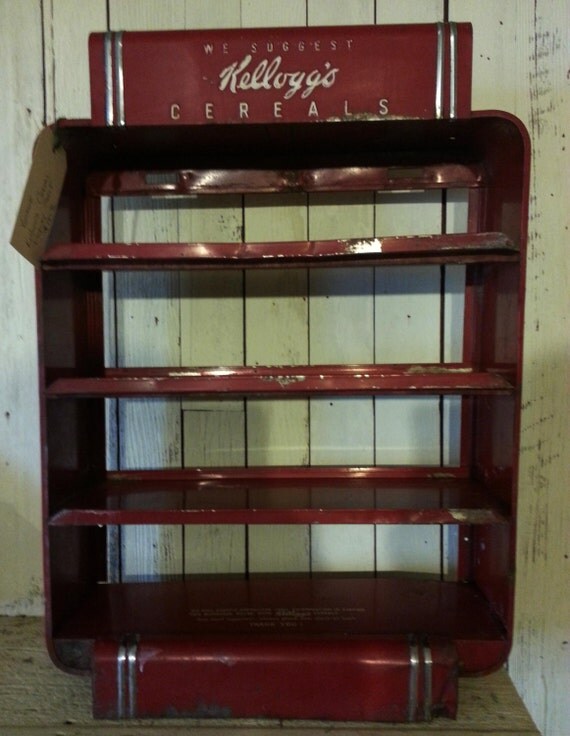 Kellogg's Art Deco Cereal Red Metal Display by stuffinthetrunk