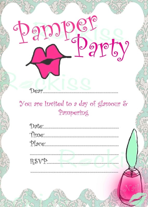 Pamper Party Invitation Templates 6