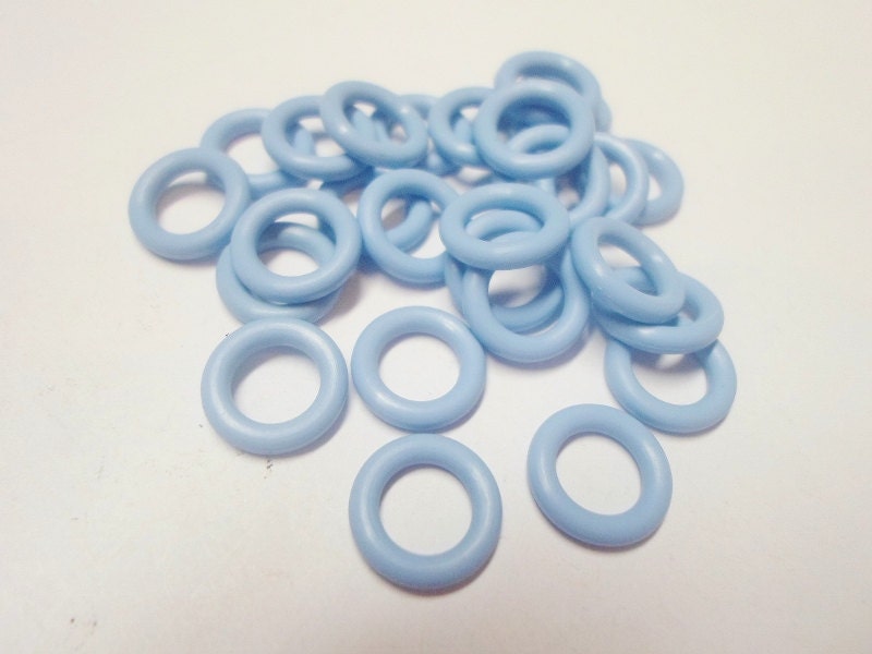 20 Designer Sky Blue 10mm Oh rings Rubber o ring jewelry