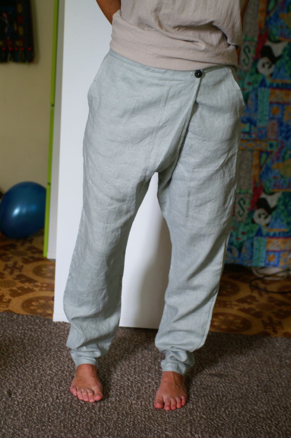 Handmade Linen Pants for Women Elegant Relaxed Boho slitly