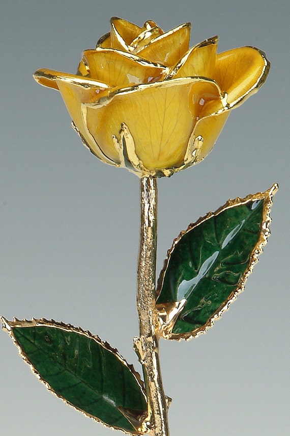 Real Rose Plated in 24k Gold Gift for Her Yellow
