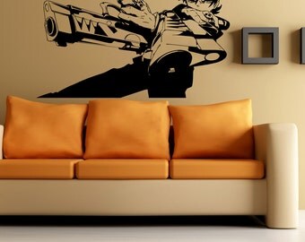 serious evil guy with guns anime housewares wall vinyl decal art design murals modern interior decor - Wall Art Design Decals serious evil guy with guns anime housewares wall vinyl decal art design murals modern interior decor - Wall Art Design Decals
