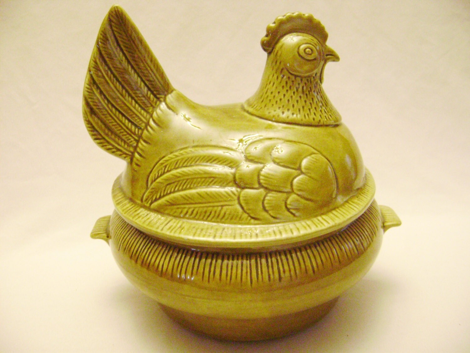 HUGE Vintage Chicken Soup Tureen By California Pottery C40