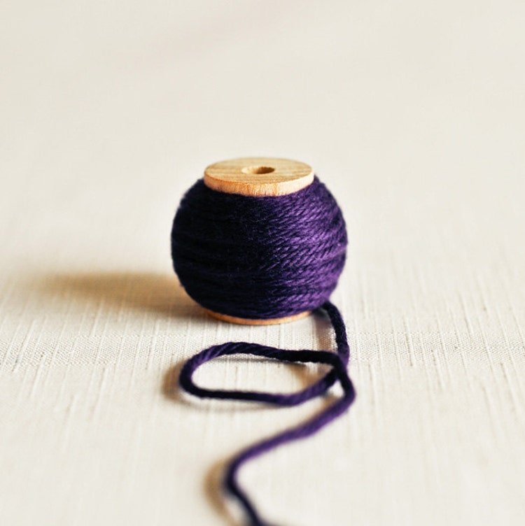 Thick Cotton Twine in Dark Purple 10 Yards by thatchandthistleco