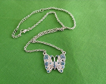 Silver-tone Butterfly Necklace (Item 293)