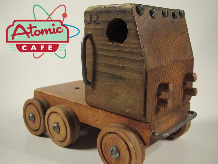 Wooden Truck Toy Antique Inspired Hand By AtomicCafeVintage