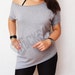Off shoulder tunic asymmetric shirt t-shirt for women rock shirt gray