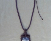 Macrame necklace with Jaspeote (natural stone)