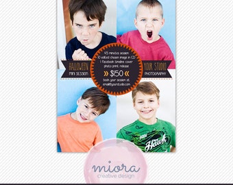 Halloween Mini Session Photoshop Template for Photographer - Photography Marketing Material - INSTANT DOWNLOAD - MS013