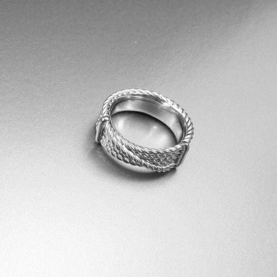 Sterling Silver Nautical Rings - Triple Clove Hitch Knot Ring