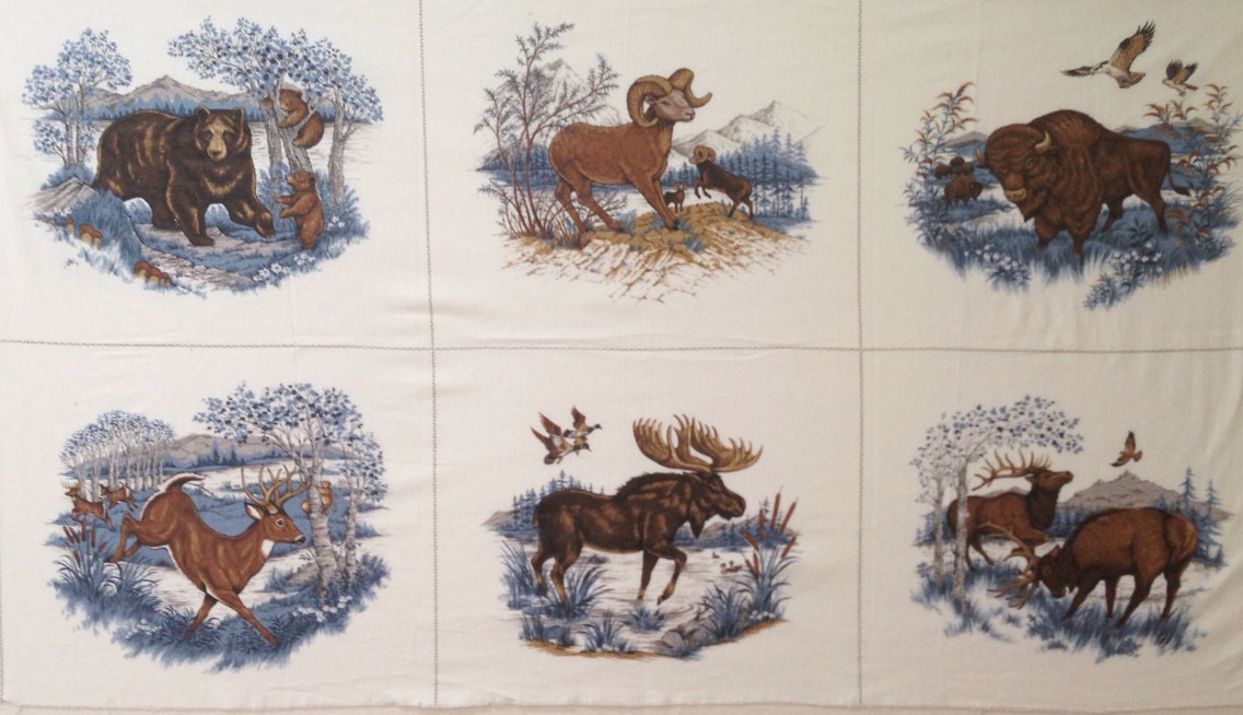 Native American Wildlife Animals Fabric by ThePeppermintStripe