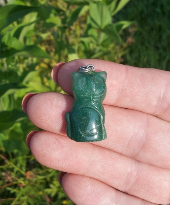 Jade Cat PendantJade PendantJade JewelryCat JewelryGreen