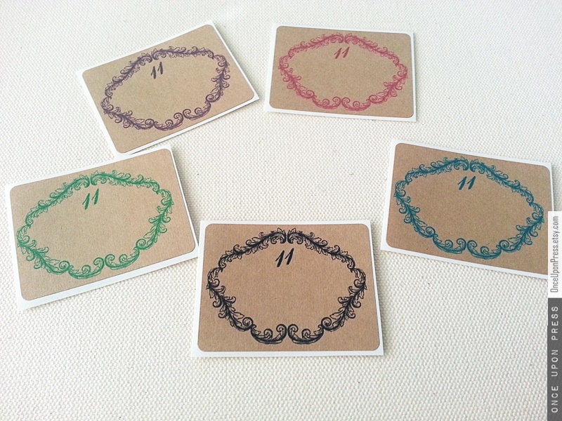 Antique Frame Wedding Place Card Labels Stickers. Elegant