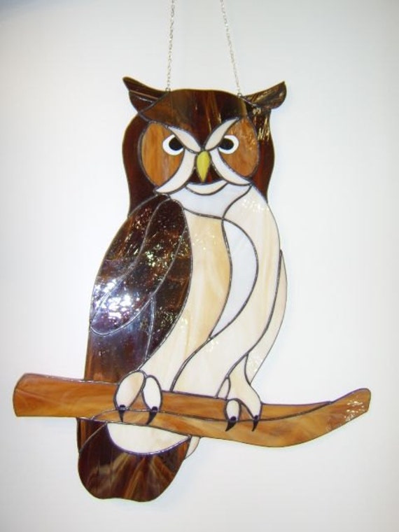 Owl Tiffany Stained Glass Suncatcher