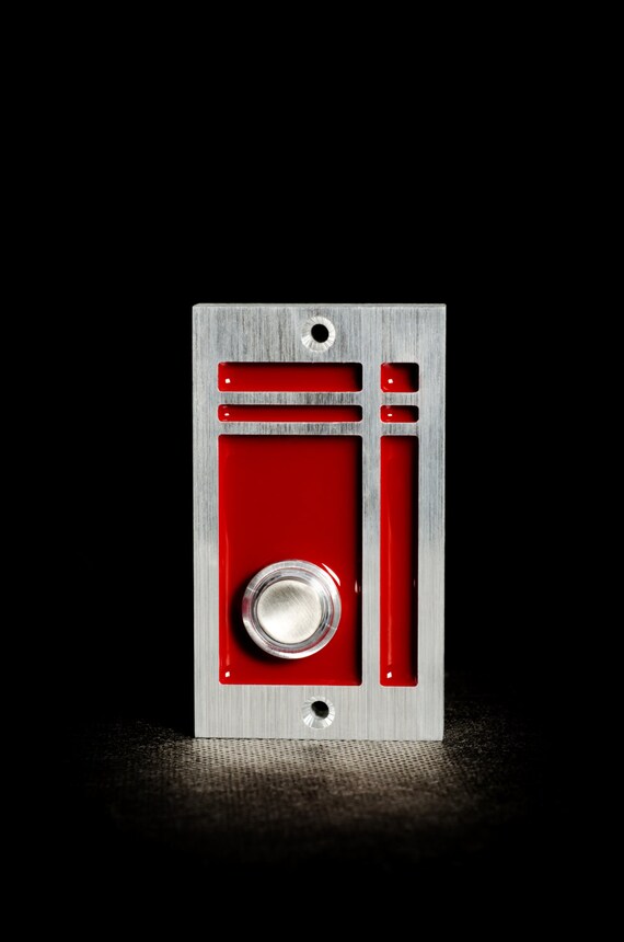 Modern Doorbell with Lighted Button by ModishMetalArt on Etsy