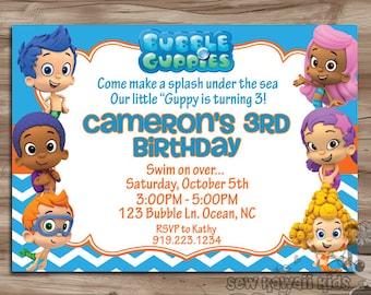 Bubble Guppies Birthday Party Invitations Craft 10