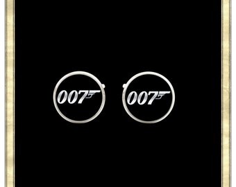 007- Silver Plated Cufflinks, Mens Cufflinks, Hero Cufflinks