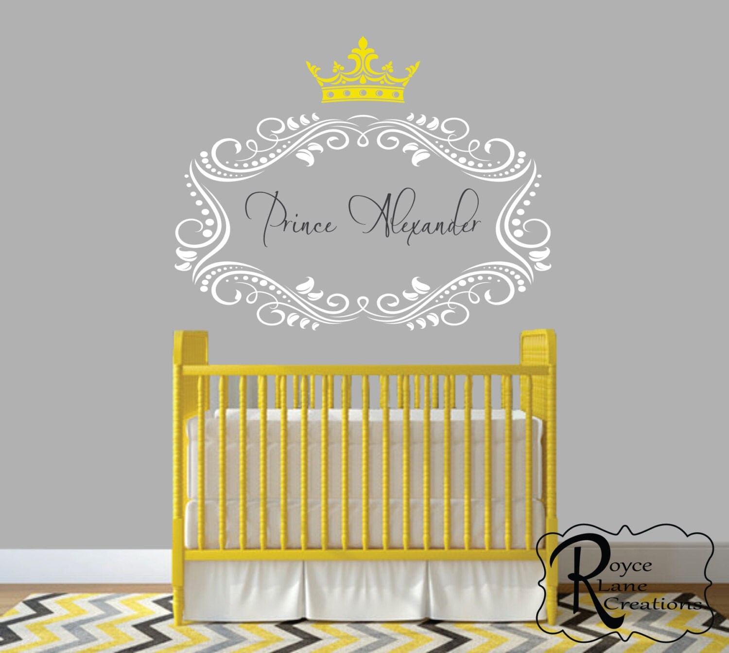 Nursery Name Decal Personalized Name with Prince Princess