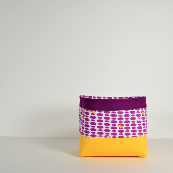 Purple Storage Basket Fabric Basket Organizing by TwiggyandOpalToo