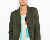 Valentine's Day SALE ! Green Winter Jacket , Tailored Jacket , Olive Green Jacket , Classic Jacket , Green Blazer