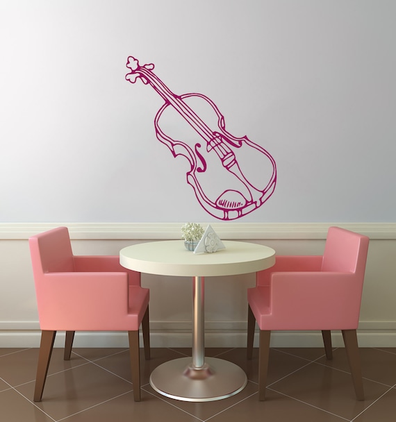 Items similar to Violin Instrument Vinyl Decal Wall Sticker Art Design
