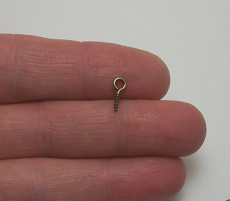 65 pc. Eye Hook 10x4mm antique bronze by Charmgardens on Etsy