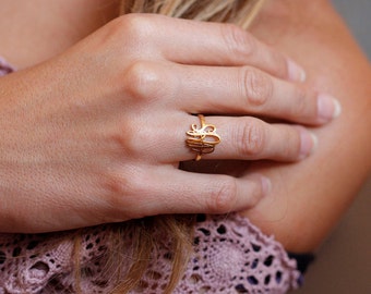 Gold Monogram Ring, Gold Initial Ring, Gold Letter Ring, Gold Thin ring, Gold Thin Band, Custom Ring, Personalized Gift, Bridesmaid Ring