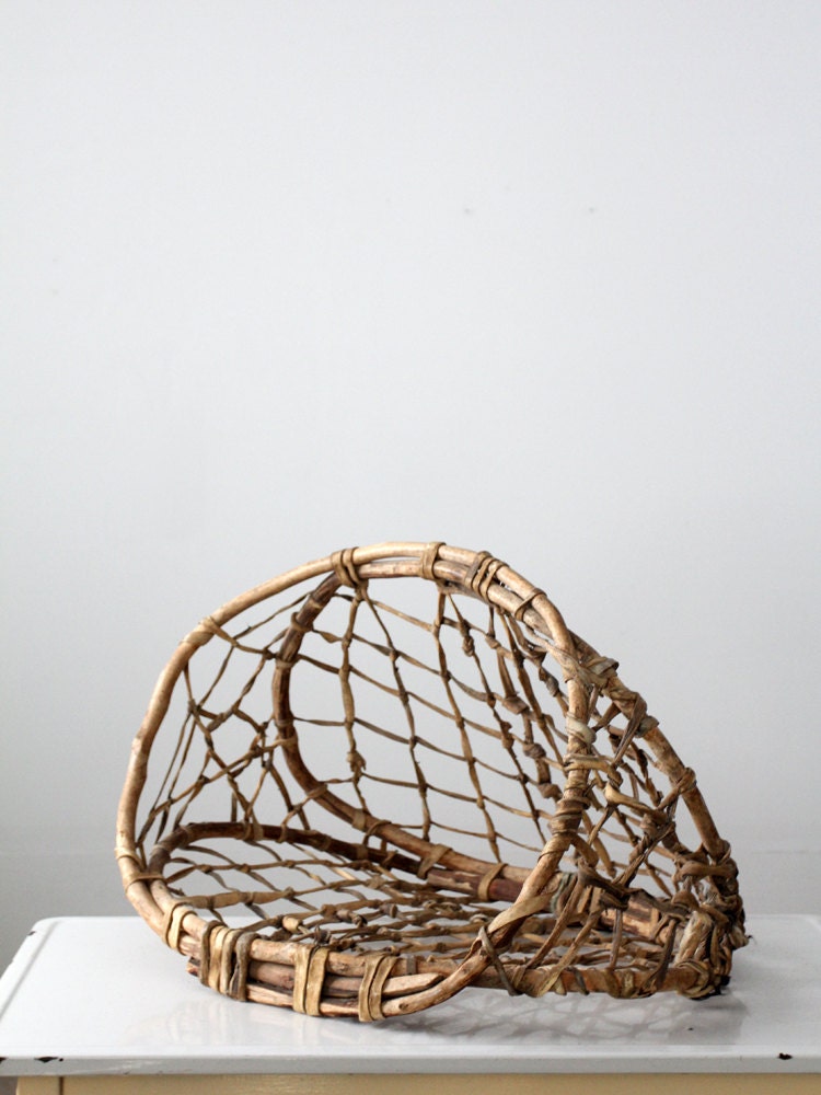 RESERVE antique fishing basket native basket