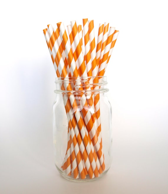 Orange Straws Paper Drinking Straws Candy by FoodwithFashion