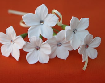 White Stephanotis Hair Flower-Set of 6