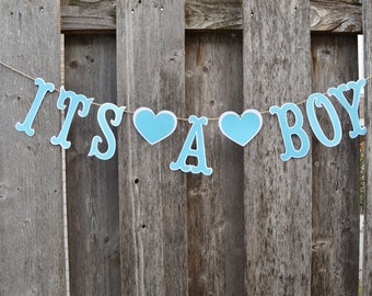 It's a boy banner, Baby shower boy banner, Gender reveal banner, blue baby banner, it's a boy