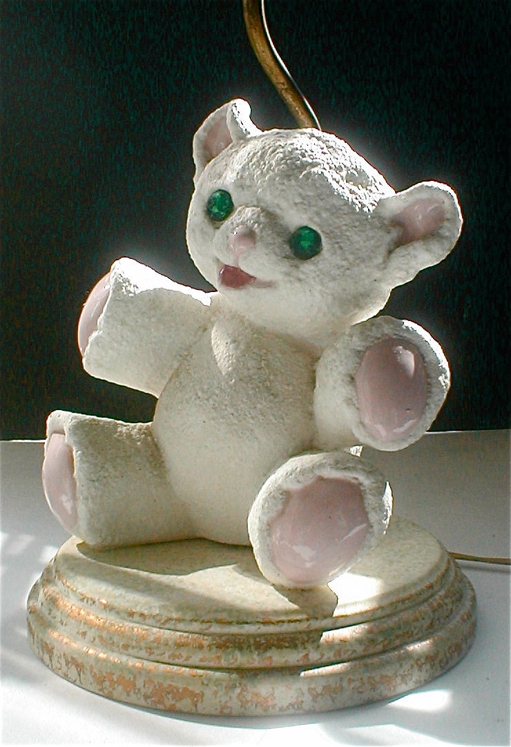 Happy Teddy Bear Lamp Ceramic Nursery Light by studiostebbylee