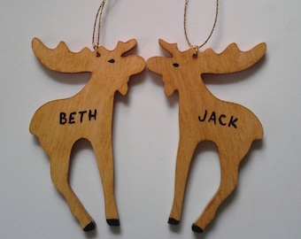 Moose weddingfavor his/hers personalized set of two
